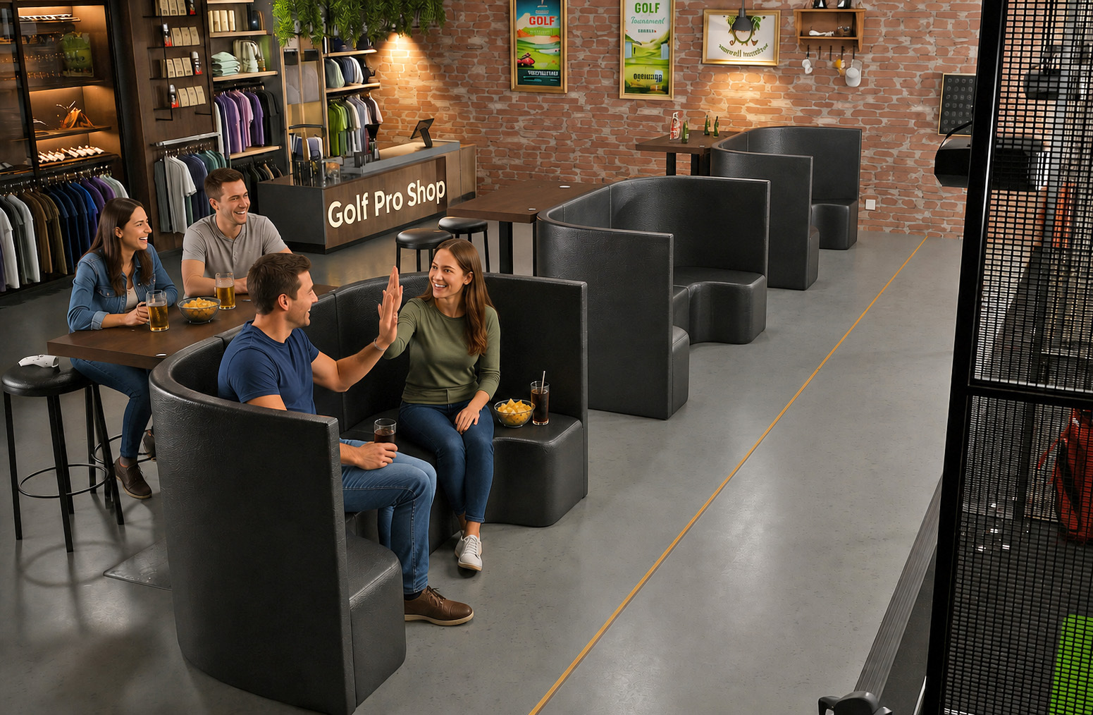 lounge seating happy couple